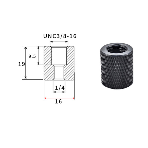 5-pack 1/4 tum hona till M8 hane gängadapter för stativ och kameratillbehör 3/8-16