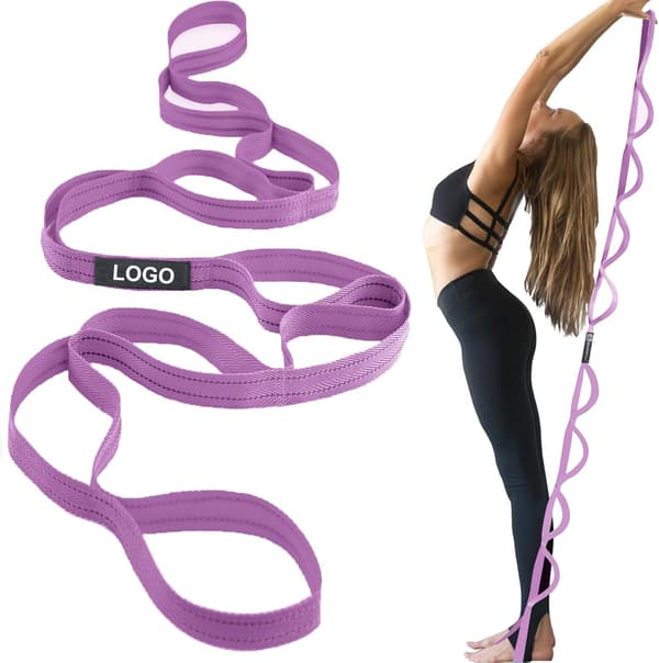 Lila yogastretchrem med reflekterande rand - 76 tum