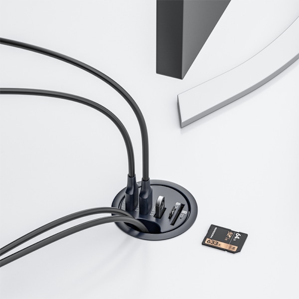 Kompakti USB 3.0 -keskitin: 2x USB-A, 1x USB-C ja ääniliitännät