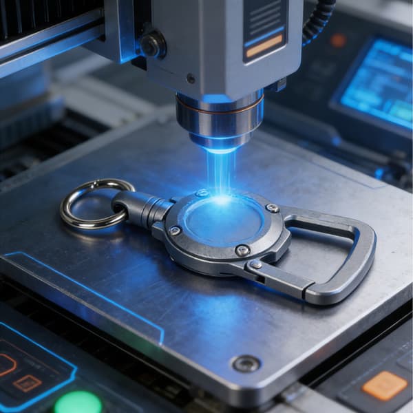 Multifunktionell infällbar nyckelring i aluminiumlegering med flasköppnare - Gun Grey