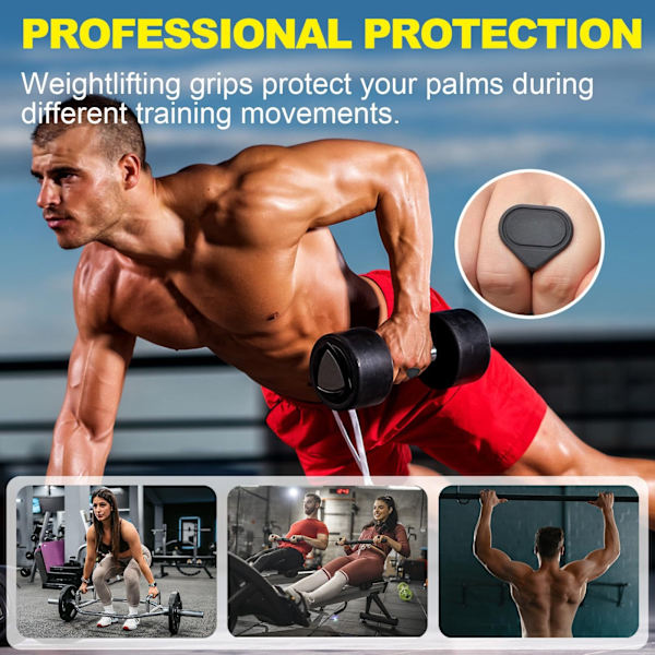 Silikon Handgrepp för Tyngdlyftning - Gym Greppskydd för Handflatsskydd