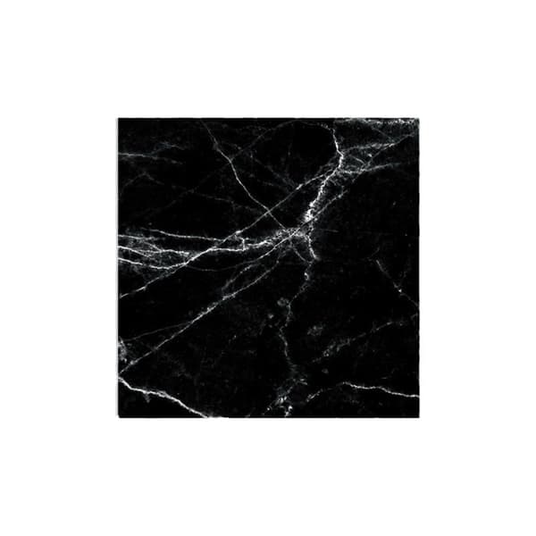 Självhäftande dekorativa väggdekaler - Svart marmor kakeldesign, oljesäker (4-pack)