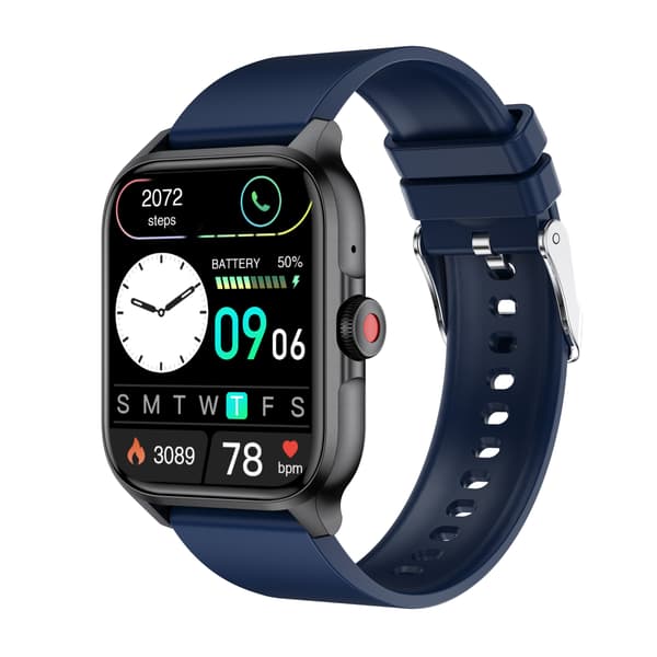 Smartwatch med puls, blodtryk, iltmåler og skridttæller Black Black