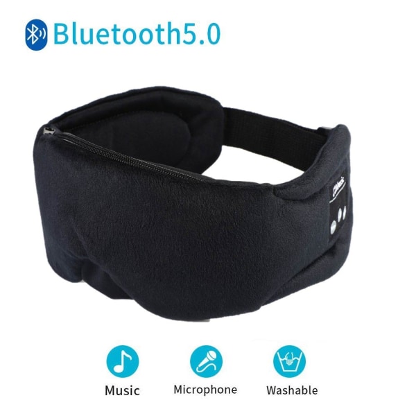 INF Sovhörlurar - Sovmask med hörlurar Bluetooth 5.0 Svart