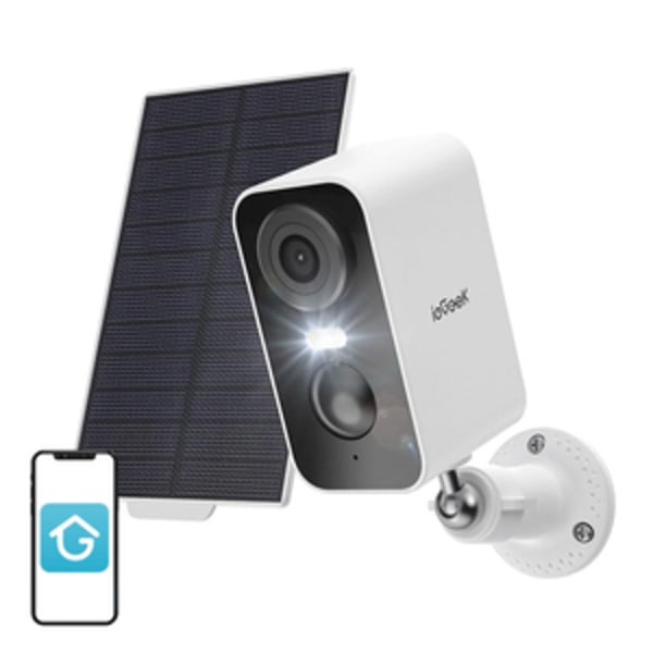 Langaton 3MP WiFi-ulkokamera ieGeek ZS-GX3S valkoinen aurinkopaneelilla