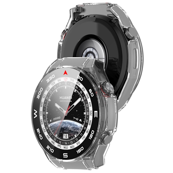 Suojakotelo Huawei Watch Ultimatelle - Integroitu kuori ja kotelo hopeaa Läpinäkyvä