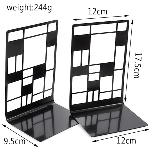 Halkfria Bokstöd i Metall 2-pack Square