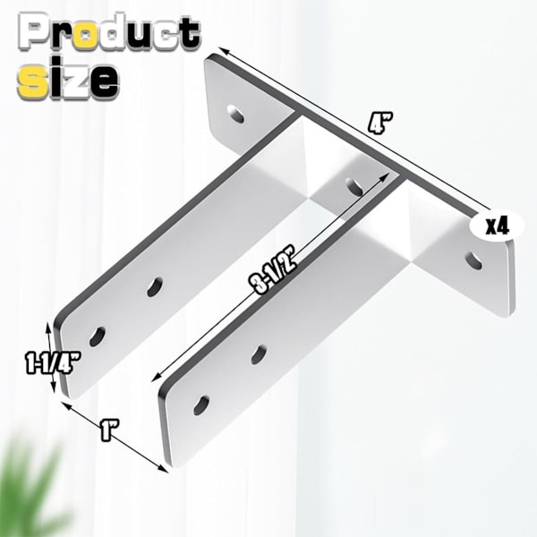 4-pack Silver Urinal Divider Bracket i Kolstål - Stabilt och Säkert Stöd