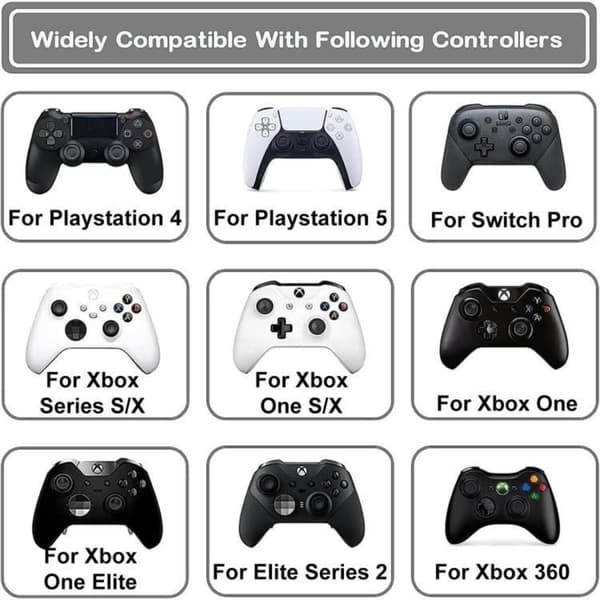 Joystick sigteringe til controllere - forbedret præcision og komfort til FPS og konkurrence, kompatibel med PS4/PS5, Xbox, Switch, Stadia, 12-pack