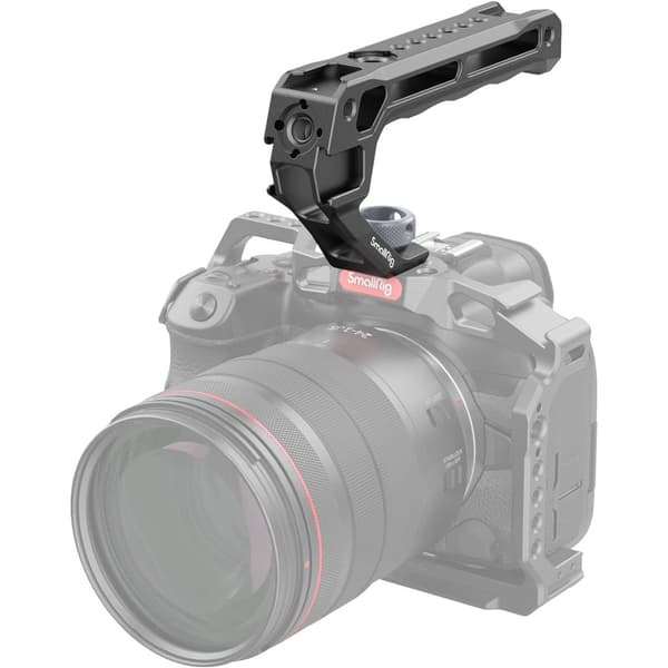 Universal Camera Cage Top Handle kompatibelt med SmallRig ja Tilta - ARRI-pinnit ja silikonikahva, musta