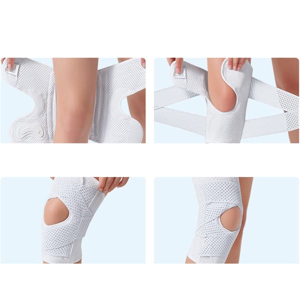 Knästöd för sport, patellastöd, uppgraderad vit sjätte generationen (2-pack) M M