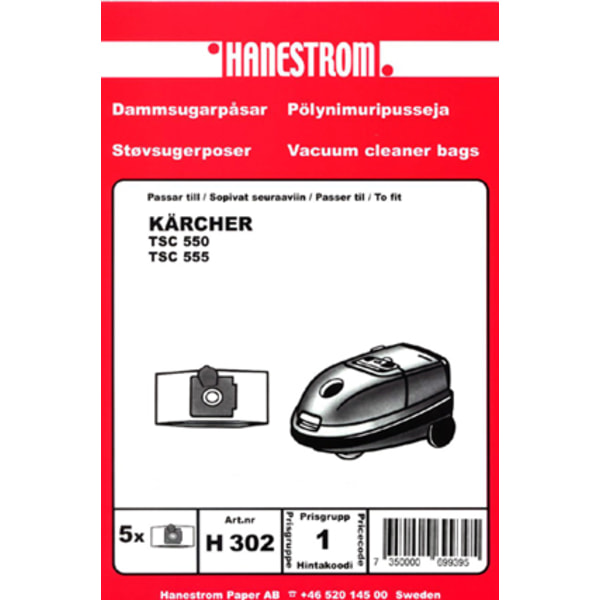 Dammsugarpåsar KÄRCHER TSC 550, TSC 555