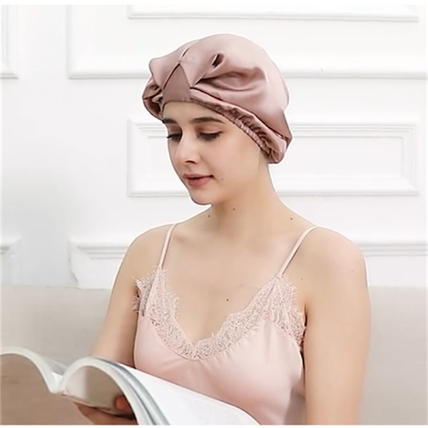 Sovmossa i 100% mullbärssilke för kvinnor Rosa