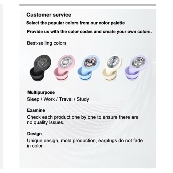 Silikone støjreducerende ørepropper med ringdesign, velegnet til side-sovende, ideel til kollegieværelser og studerende Beige Beige