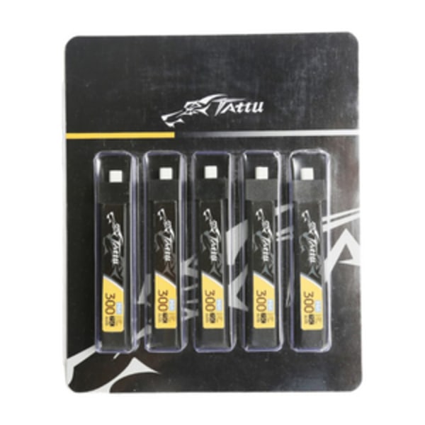 Tattu LiPo 300mAh 3.8V 75C 1S1P HV BT2.0.5 batteri (5 stk)