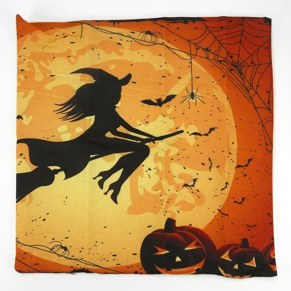 Halloween Tema Linne Kuddfodral - Dekorativt Örngott för Soffa och Heminredning Style 4 S S