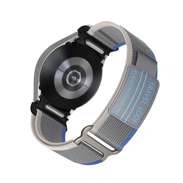 Klockarmband i vävd nylon för Samsung Watch 4/5/6/7/FE Blå + Grå M