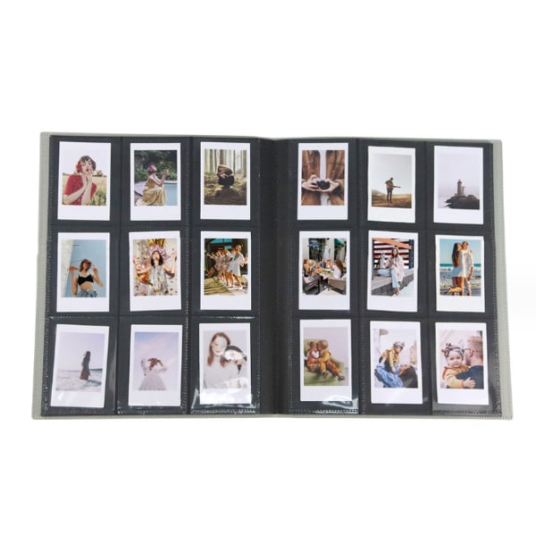 Stor kapacitet 3-tums Polaroid-fotoalbum för 432 foton Grå Grå
