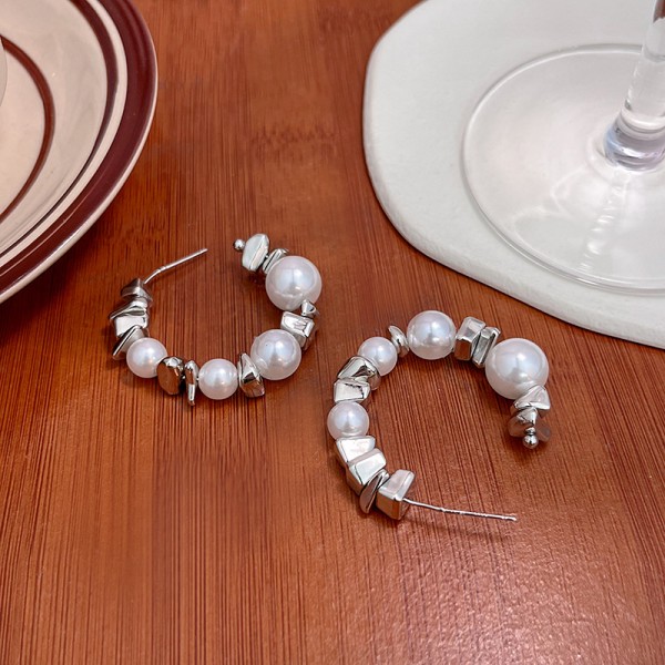 Vintage Pearl korvakorut S925 hopea Valkoinen Valkoinen