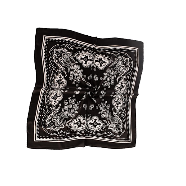 Elegant Paisley Square tørklæde - 70x70cm Marineblå Sort