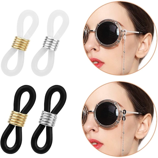 Spännen för Glasögonkedjor, 10-pack Silver