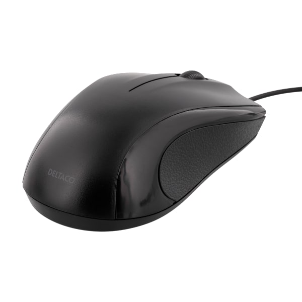 Wired optical mouse, 3 buttons w/ a scroll, 1200 DPI, black