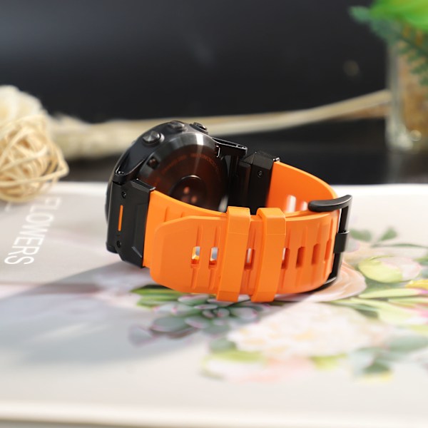 22 mm:n kellohihna Garmin Fenix 3/5/5X/6X/7X:lle Oranssi