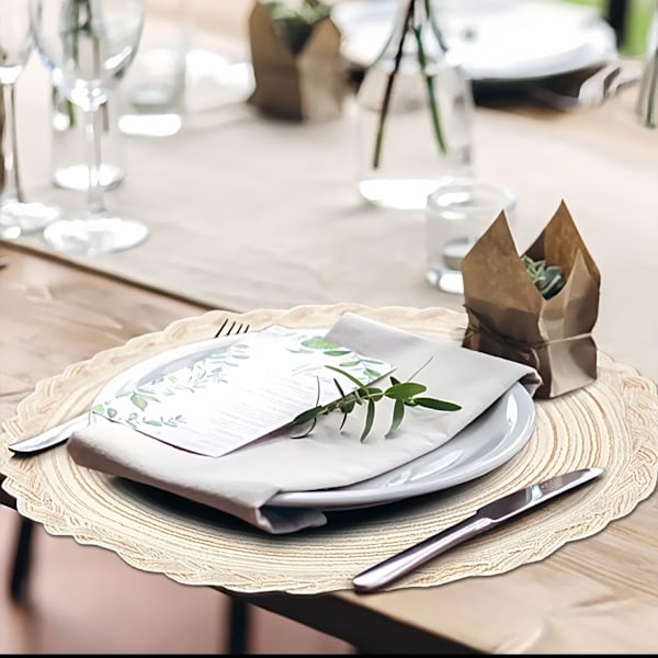 Set med 6 bordstabletter Beige Beige