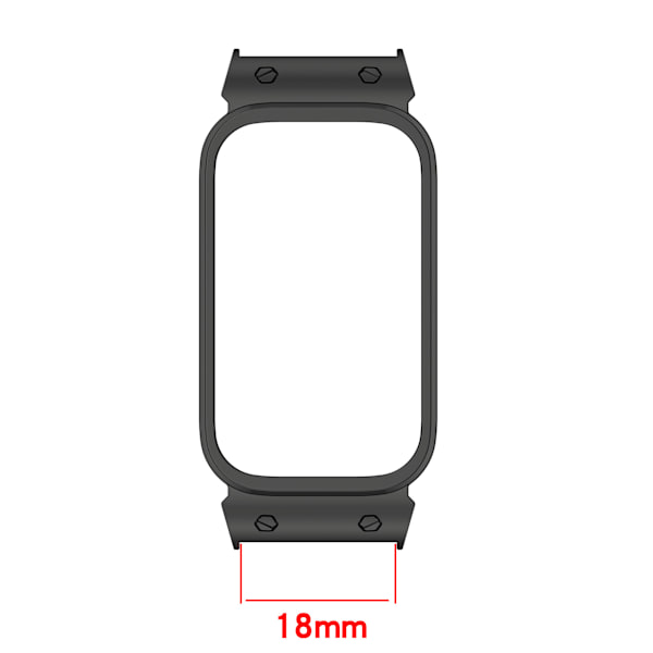 Metalramme til Xiaomi Band 9 Active/Redmi Band 3 (18MM) Sort