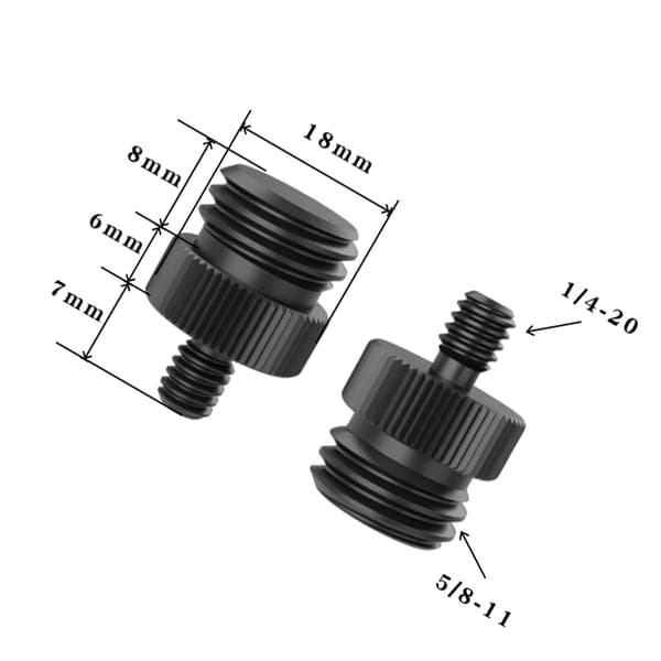 Stativadapter 1/4"-20 till 5/8"-11 - 5-pack Black 1/4-20 Black