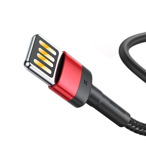 Baseus Cafule Dubbelsidig USB Lightning-kabel 2,4A 1m (svart+röd)