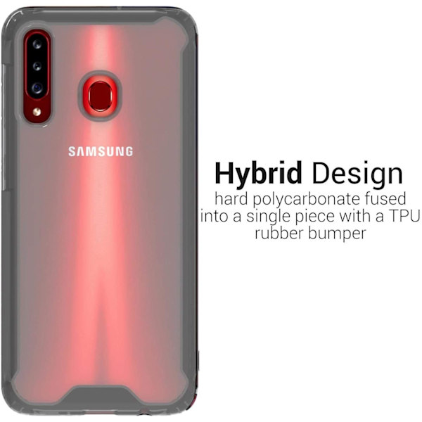 Läpinäkyvä puhelinkuori, joka on yhteensopiva Samsung Galaxy A20S:n kanssa