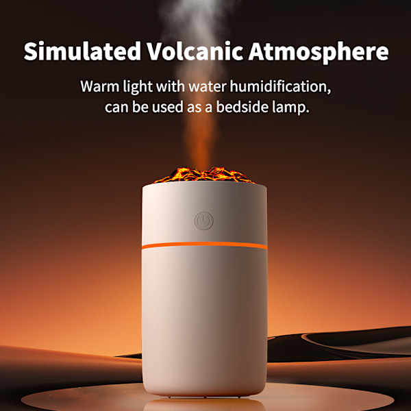 Volcano Luftfuktare HS01: Simulera Låga, Rengör Luften Vit