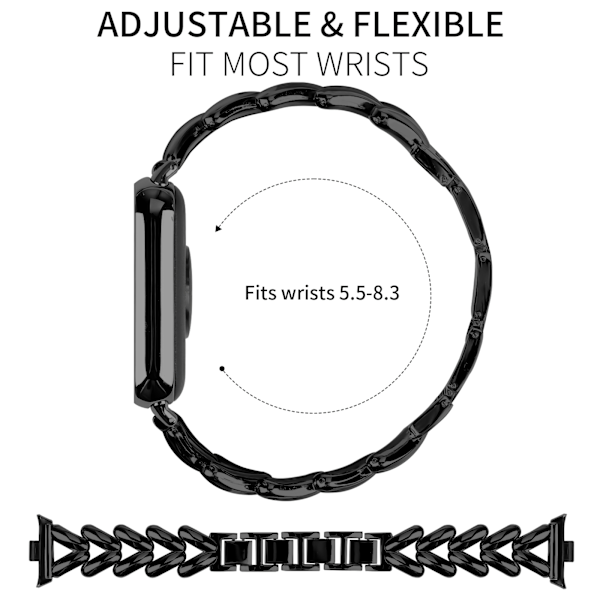 Xiaomi Mi 8 Pro Klockarmband i Rostfritt Stål Svart