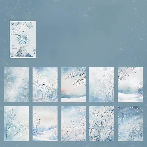 Blommig snöskugga klistermärken