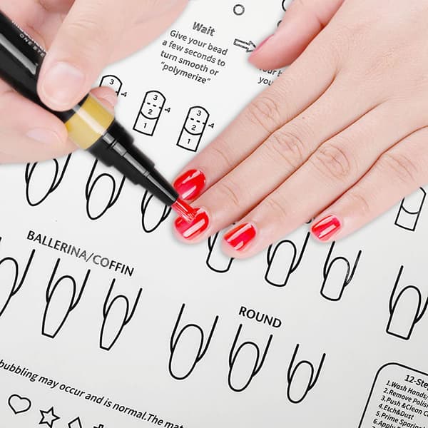 Silikonmatta för nagelträning White White