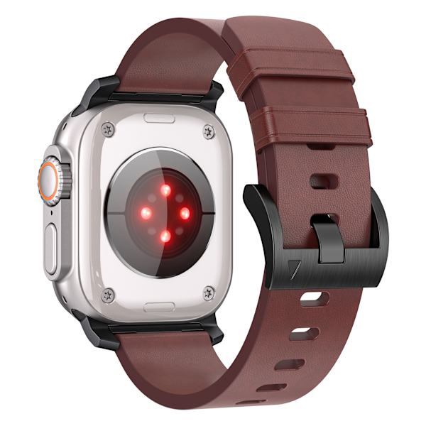 Horween läderarmband för Apple Watch 42/44/46/49 mm - mörkbrun Mörkbrun