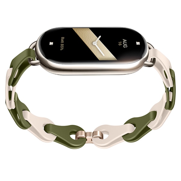 Silikonarmband för Xiaomi Band 8/9 Grön+beige