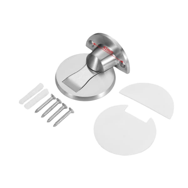Usynlig magnetisk dørholder i 304 rustfrit stål med 3M klæbemiddel og skruer Silver Silver