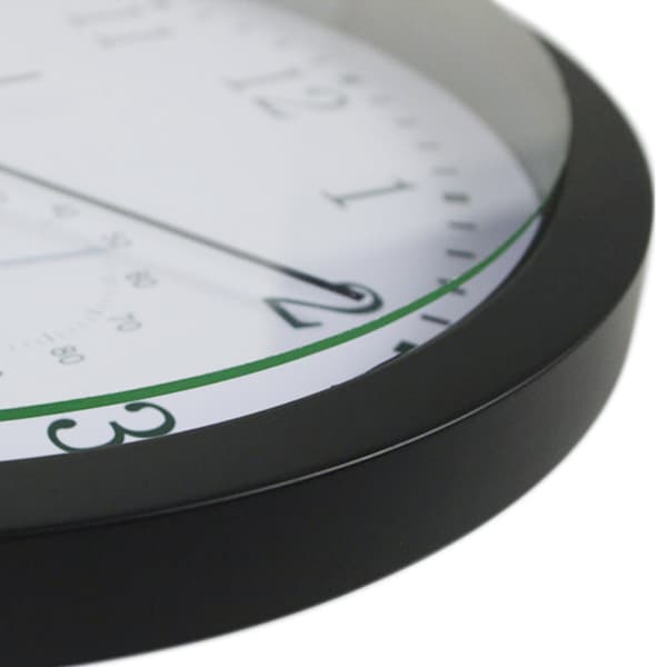 Lydløst vægur med termometer hygrometer Black Black