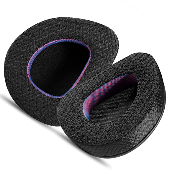 Svarta och lila öronkuddar i tyg för ASUS ROG-headset