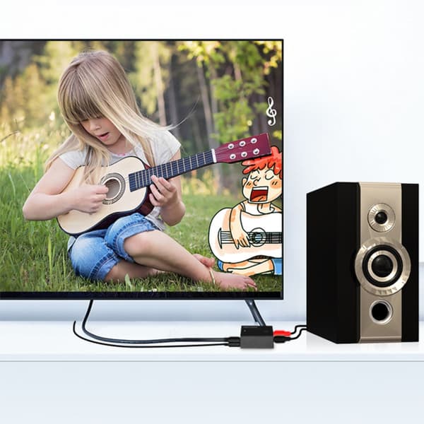 Digital til analog lydomformer – coaxial & optisk til 3.5mm/RCA til TV og PS4, 96kHz højopløsning, ekstern 5V/1A strøm