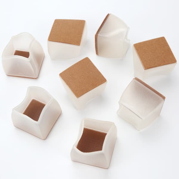 Läpinäkyvät tuolinjalan suojukset - 8 kpl LightBrown Square L LightBrown L