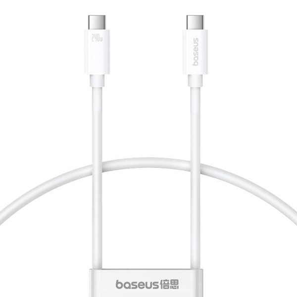 Pikalatauskaapeli Baseus Superior 2 USB-C - USB-C 240 W, 1,8 m (valkoinen)