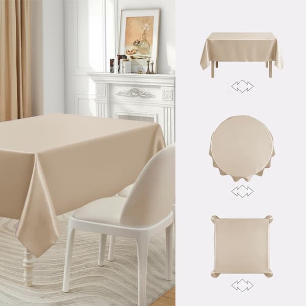 Satin polyester borddug skridsikker foldbar til udendørs bryllupper, restauranter og fester med blød satinfølelse og nem vedligeholdelse S S