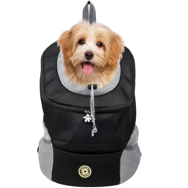 Hundryggsäck transportväska för hund (M) Svart