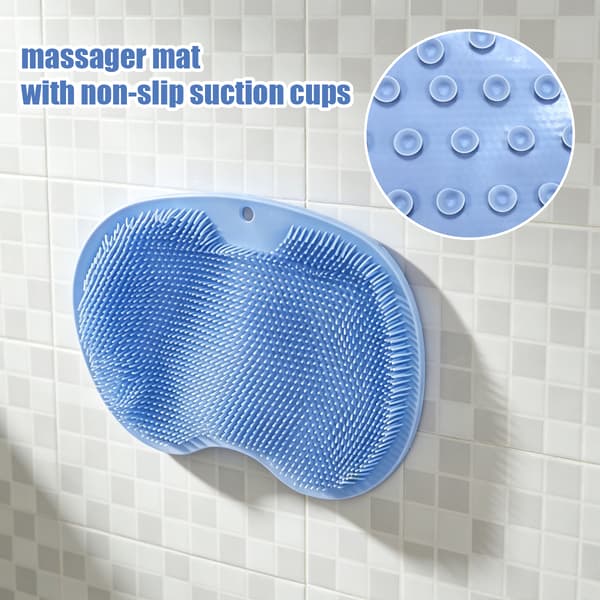 Fotskrubbmatta med Halkfria Sugkoppar Blue Blue