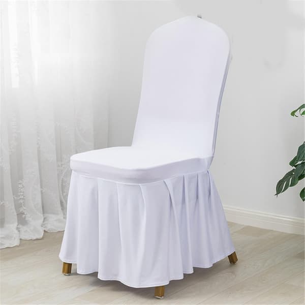 Joustavat laskostetut tuolinpäälliset (2 kpl) White White