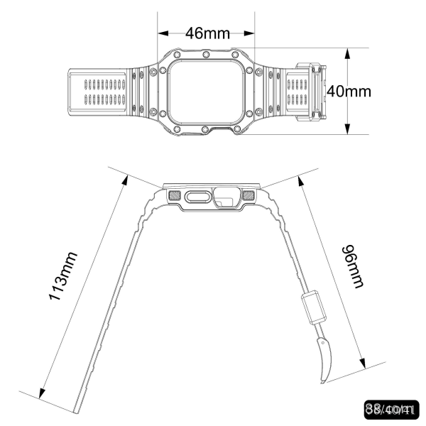 Klockarmband för Apple Watch Svart 38/40/41 mm