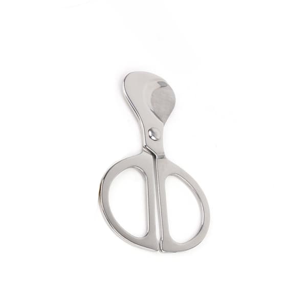 Stainless Steel Handheld Double-Blade Cigar Scissors — Sharp Scissor-Style Cigar Cutter with Ergonomic Handle Silver Silver